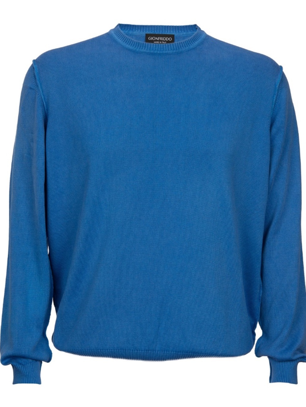 Gionfriddo 100% Cotton Crew with Blue Contrast Stitching (L)